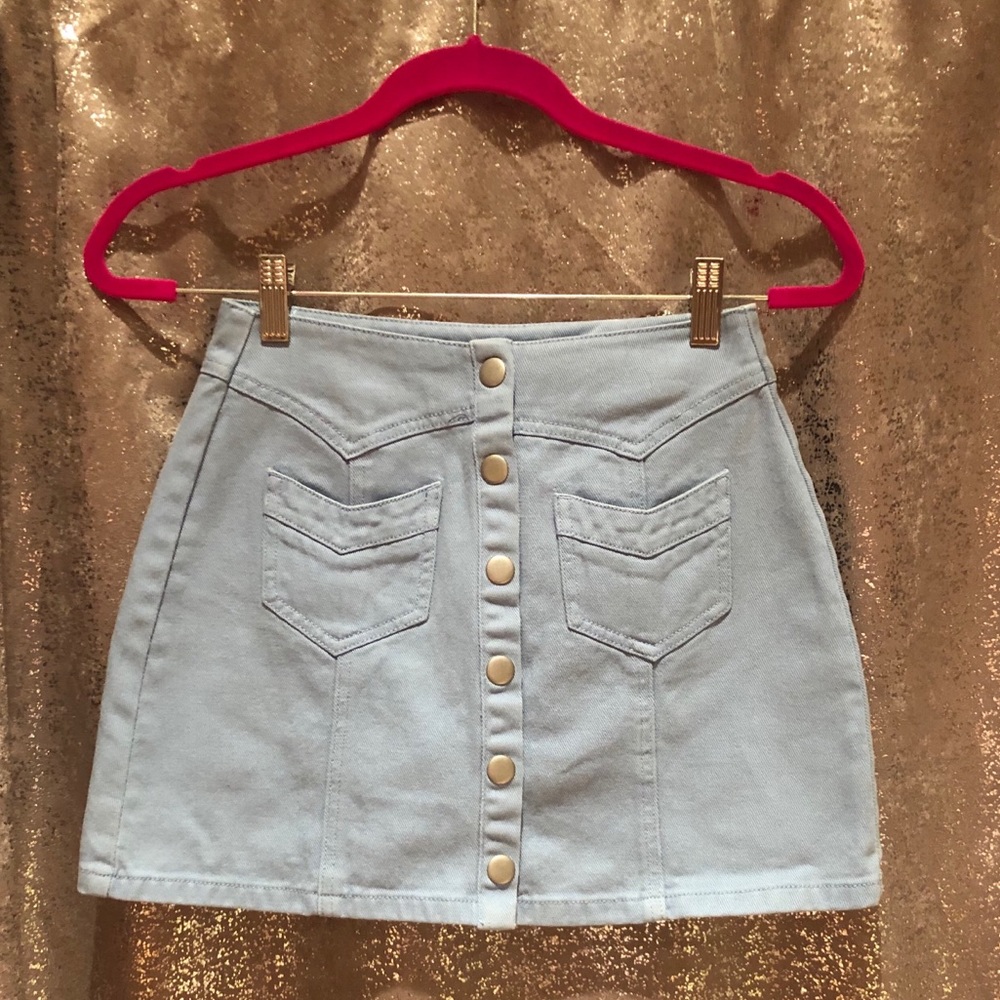 Light Blue Button Denim Skirt by Kendall & Kylie - Picture 2 of 4
